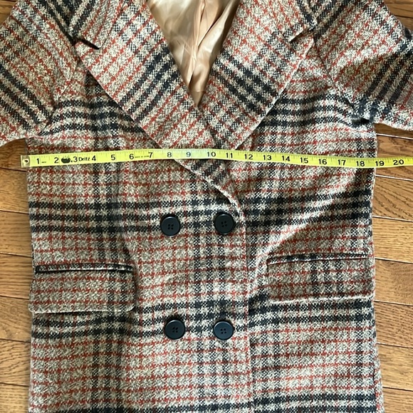 Wonderful Retro Plaid Wool-Blend Coat Size Small - Picture 6 of 16